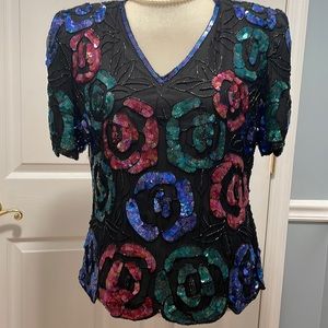 Silky Sequined Top